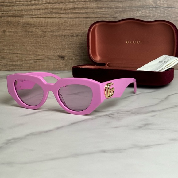 NEW GUCCI GG1421S 004 PINK WOMEN SUNGLASSES GUCCI - Picture 3 of 11